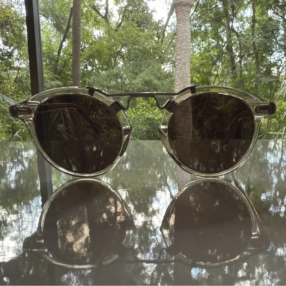 Krewe St. Louis sunglasses in clear and silver - Picture 1 of 6